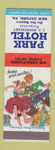 Matchbook Cover - Park Hotel Nex Oxford PA hillbilly