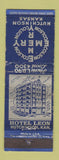 Matchbook Cover - Emery Hotel Leon Hutchinson KS WEAR