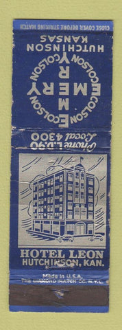 Matchbook Cover - Emery Hotel Leon Hutchinson KS WEAR