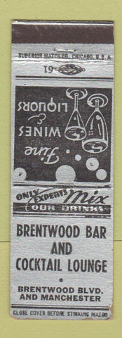 Matchbook Cover - Brentwood Bar Cocktail Lounge Brentwood MO