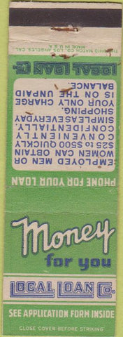 Matchbook Cover - Local Loan Co No Town