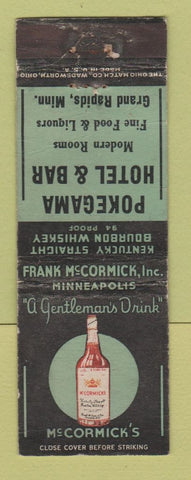 Matchbook Cover - McCormick's Whiskey Pokegama Hotel Grand Rapids MI WEAR