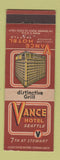 Matchbook Cover - Vance Hotel Seattle WA