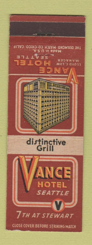 Matchbook Cover - Vance Hotel Seattle WA