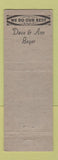 Matchbook Cover - Village Kitchen Jackson NH