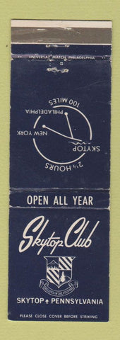 Matchbook Cover - Skytop Club PA WEAR