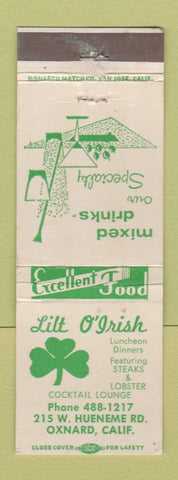 Matchbook Cover - Lilt O'Irish Restaurant Oxnard CA