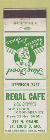 Matchbook Cover - Regal Cafe St Louis MO