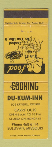 Matchbook Cover - Du Kum Inn Sullivan MO