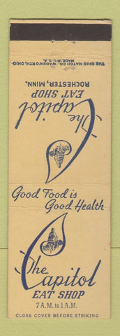 Matchbook Cover - Capitol Eat Shop Rochester MN