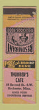 Matchbook Cover - Thurber's Cafe Rochester MN ARROW WEAR