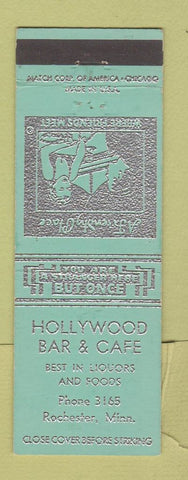 Matchbook Cover - Hollywood Bar Cafe Rochester MN