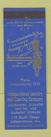 Matchbook Cover - Independence Laundry Cleaning Independence MO