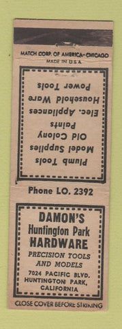 Matchbook Cover - Damon's Huntington Park Hardware CA