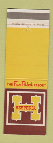 Matchbook Cover - Hesperia Resort CA