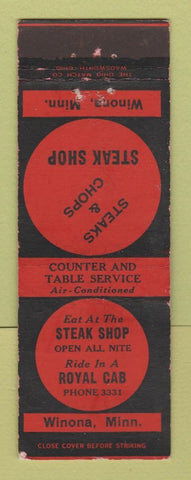 Matchbook Cover - Steak Shop Royal Cab Taxi Winona MN WEAR