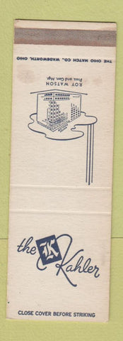 Matchbook Cover - The Kahler Hotel Rochester MN SAMPLE WEAR