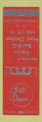 Matchbook Cover - Bill Owens Steaks BBQ Webb City MO