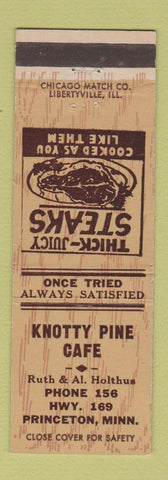Matchbook Cover - Knotty Pine Cafe Princeton MN