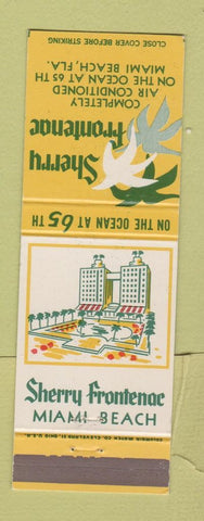 Matchbook Cover - Sherry Frontenac Hotel Miami Beach FL