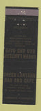 Matchbook Cover - Green Lantern Bar and Cafe Hardwick MN