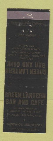 Matchbook Cover - Green Lantern Bar and Cafe Hardwick MN