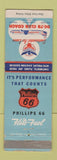 Matchbook Cover - Phillips 66 oil gas Continental Airlines DC 7B WORN