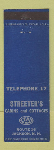 Matchbook Cover - Streeter's Cabins Cottages Jackson NH
