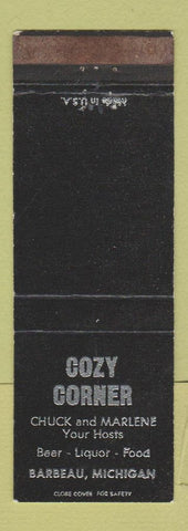 Matchbook Cover - Cozy Corner Barbeau MI WEAR