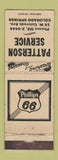 Matchbook Cover - Patterson Phillips 66 oil gas Colorado Sprngs WORN