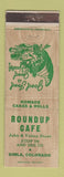 Matchbook Cover - Roundup Cafe Simla Colorado