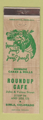 Matchbook Cover - Roundup Cafe Simla Colorado