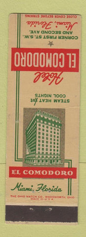 Matchbook Cover - Hotel El Comodoro Miami FL