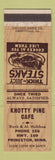 Matchbook Cover - Knotty Pine Cafe Princeton MN
