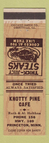 Matchbook Cover - Knotty Pine Cafe Princeton MN