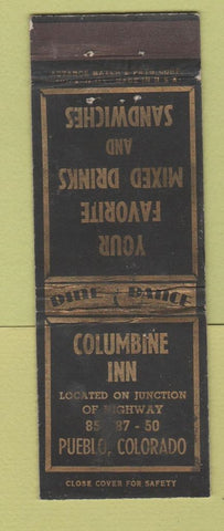 Matchbook Cover - Columbine Inn Pueblo Colorado ADVANCE WORN