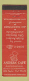 Matchbook Cover - Anders Cafe Fort Worth TX WEAR
