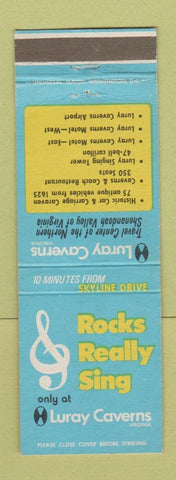 Matchbook Cover - Luray Caverns VA Rocks Really Sing