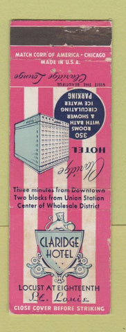 Matchbook Cover - Claridge Hotel St Louis MO WEAR