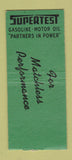 Matchbook Cover - Supertest oil gas Cousin Antonio L'Assomption QC BOBTAIL