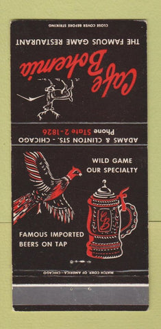 Matchbook Cover - Cafe Bohemia Chicago IL 30 Strike