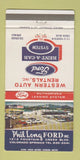 Matchbook Cover - Phil Long Ford Colorado Springs 30 Strike