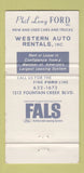 Matchbook Cover - Phil Long Ford Colorado Springs 30 Strike