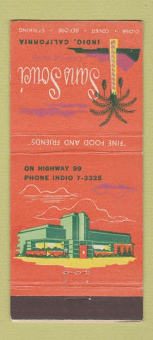 Matchbook Cover - Sans Sounci Indio CA restaurant 30 Stick