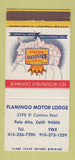 Matchbook Cover - Flamingo Motor Lodge Palo Alto CA Best Western 30 Strike