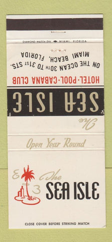 Matchbook Cover - Sea Isle Hotel Cabana Club Miami Beach FL 30 Strike