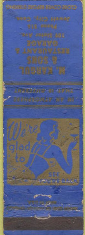 Matchbook Cover - M. Kargul Restaurant Jewett City CN WEAR