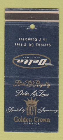Matchbook Cover - Delta Airlines Golden Crown WEAR 30 Strike