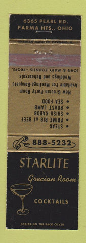 Matchbook Cover - Starlite Grecian Room Parma Heights OH WEAR