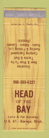 Matchbook Cover - Head of the Bay Baraga MI WORN